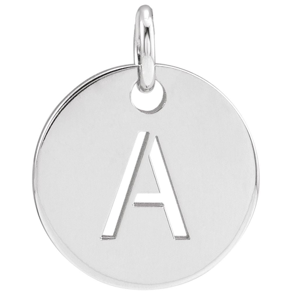 Sterling Silver Initial A Disc Pendant