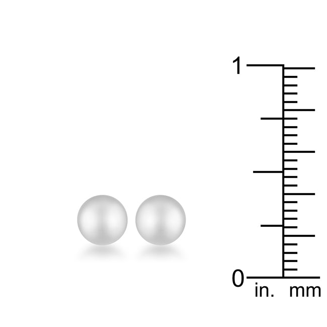 Precious Stars Stainless Steel 6mm Sphere Earring Studs