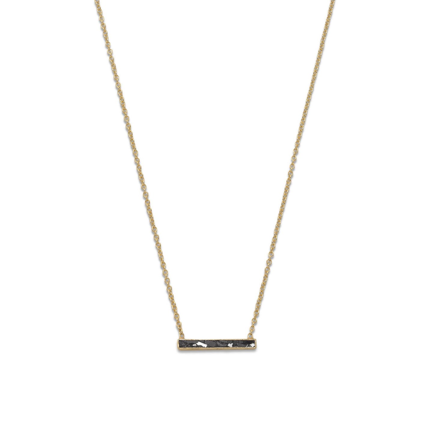 14k Yellow Goldplated Silver Diamond Chip Necklace