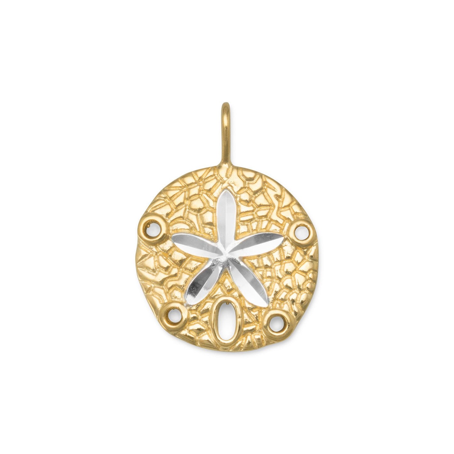 14k Yellow Goldplated Silver Sand Dollar Pendant