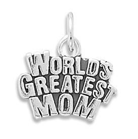 Sterling Silver World's Greatest Mom Bracelet Charm