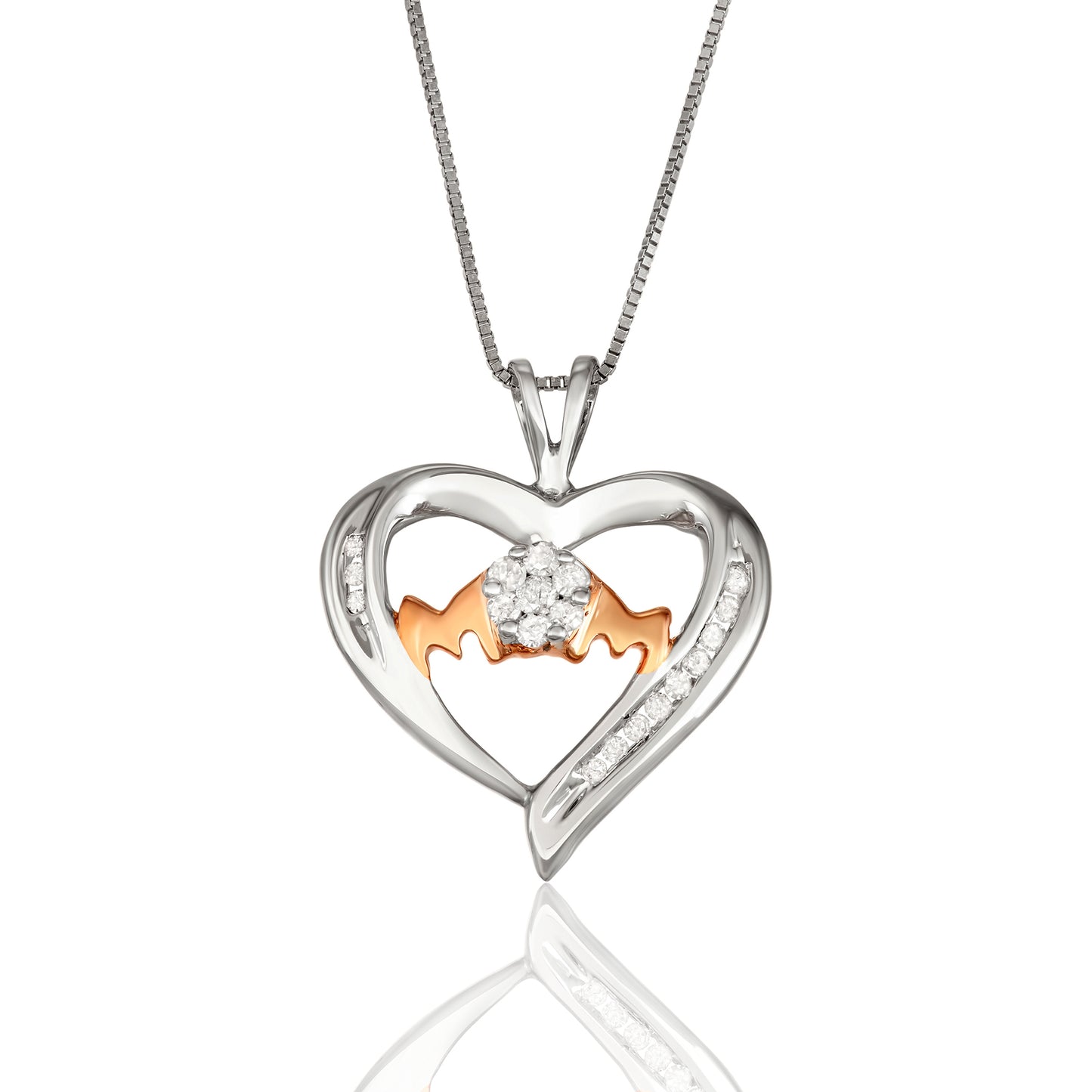 Rose Gold-Plated Sterling Silver 0.20 ct TDW White Diamond 'MOM' Necklace