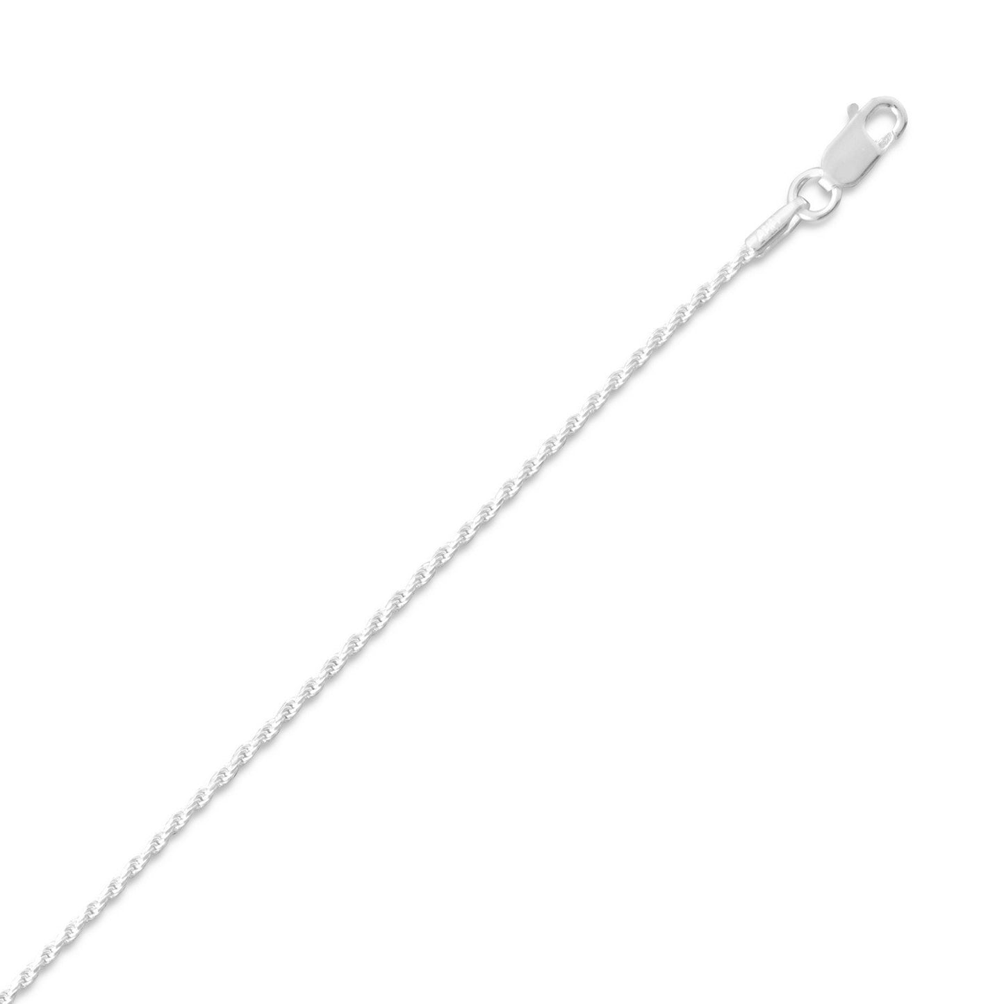 Diamond Cut Rope Chain Necklace (1mm) - 16 inches