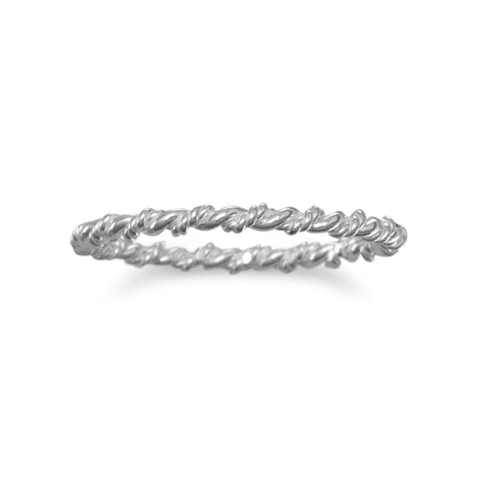 Sterling Silver 1mm Thin Twisted Ring