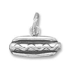 Sterling Silver Hot Dog Bracelet Charm