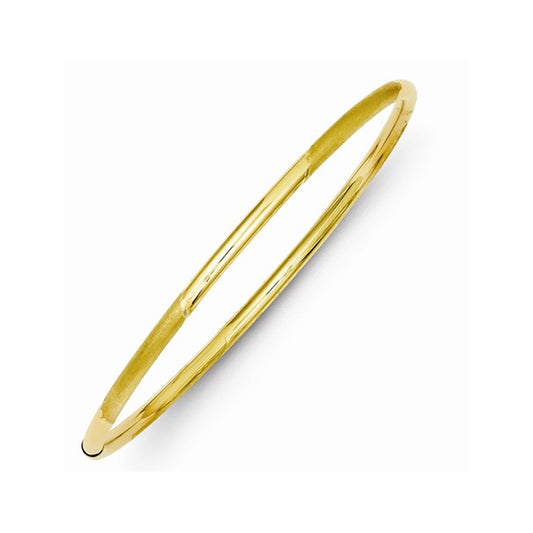 14k Solid Yellow Gold 3mm Half Round Bangle Bracelet