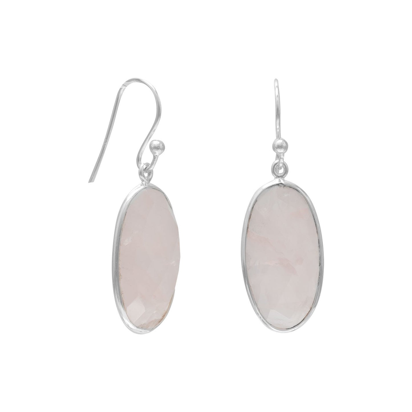 Sterling Silver Rose Quartz French Wire Earrings