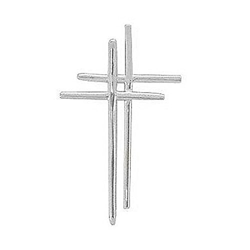 Sterling Silver High Polish Double Cross Christian Religious Pendant