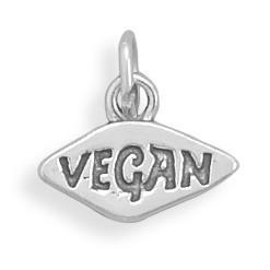 Sterling Silver Vegan Bracelet Charm