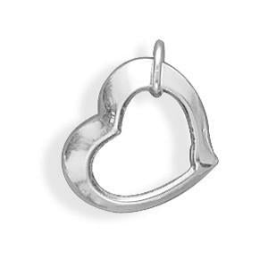 Sterling Silver Floating Heart Bracelet Charm