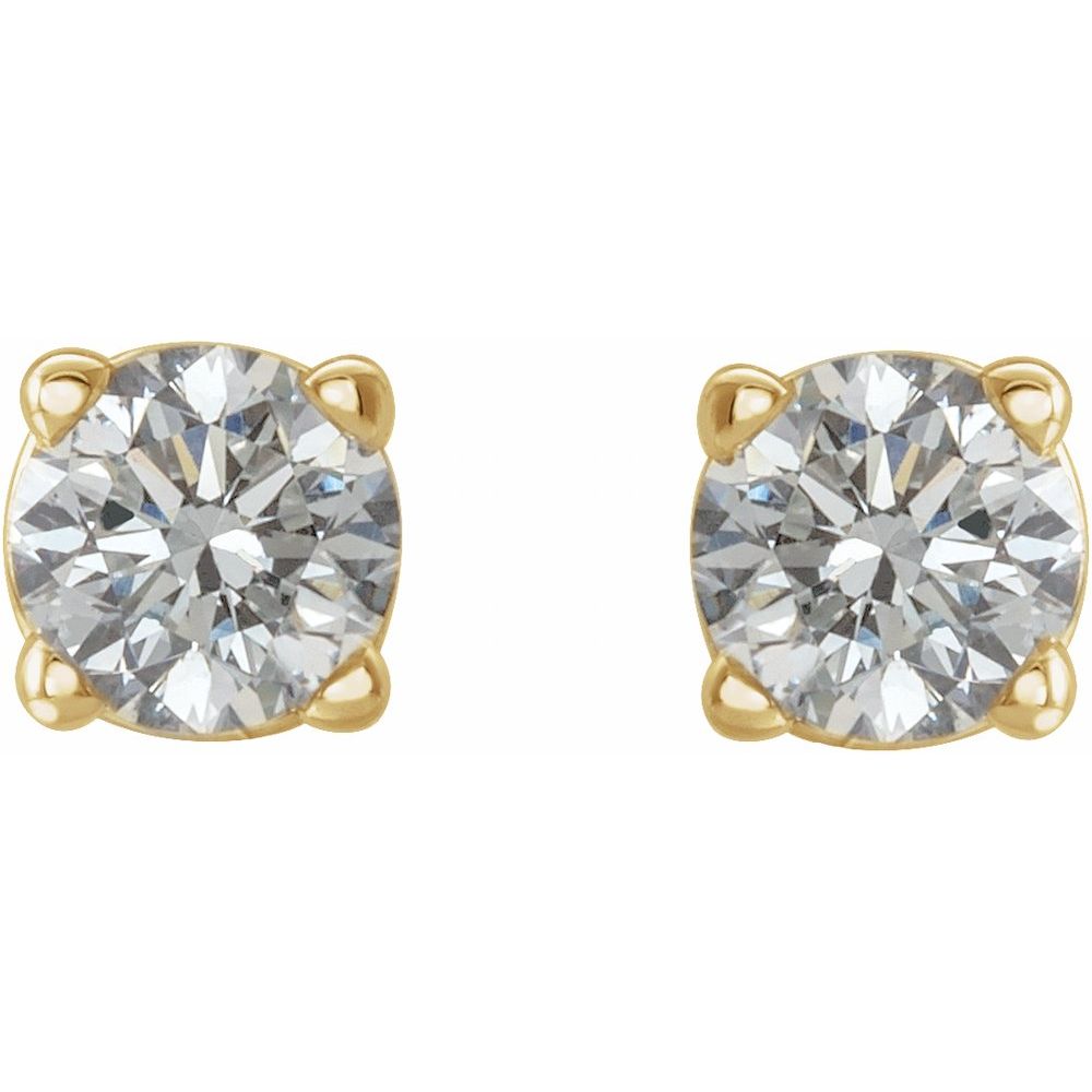 14k Yellow Gold 1/5 CTW Natural Diamond Stud Earrings (G-H, I1)