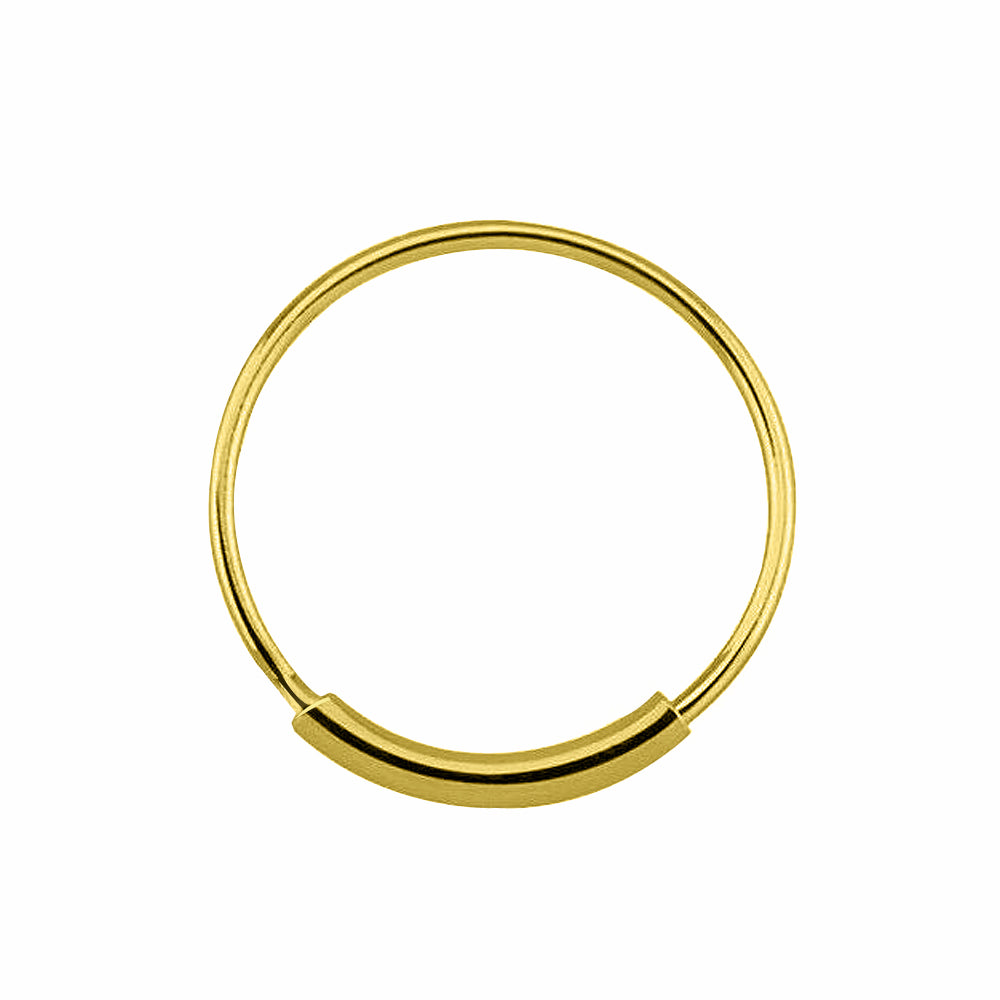 14K Yellow Gold Endless Nose Hoop Ring with Sleeve - 22g