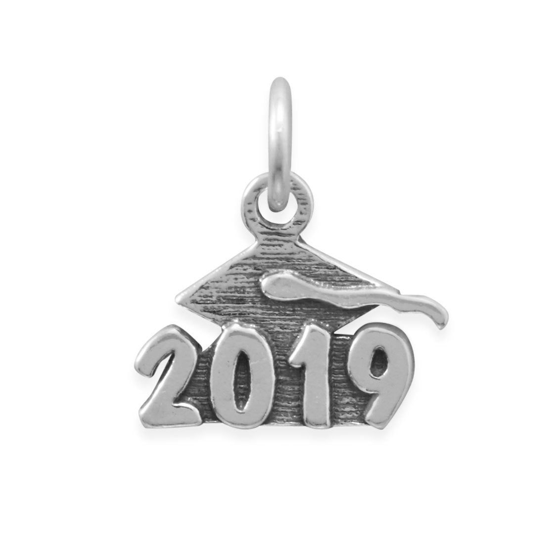 Sterling Silver Oxidized 2019" Bracelet Charm
