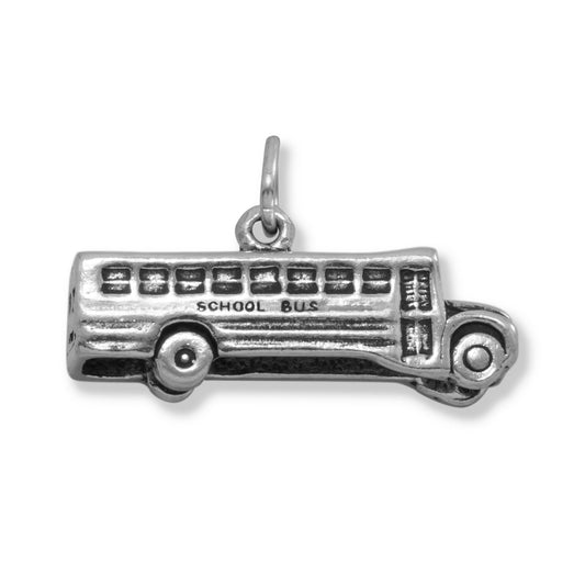 Sterling Silver School Bus Bracelet Charm
