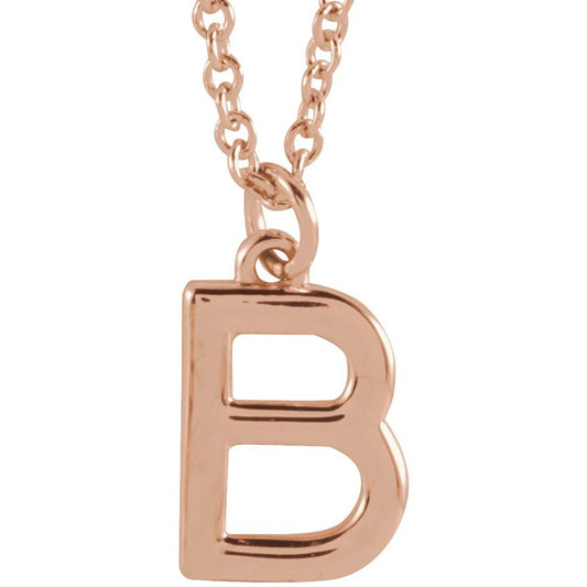 18K Rose Gold-Plated Sterling Silver Initial B Dangle Necklace