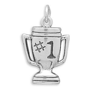 Sterling Silver #1 Trophy Bracelet Charm