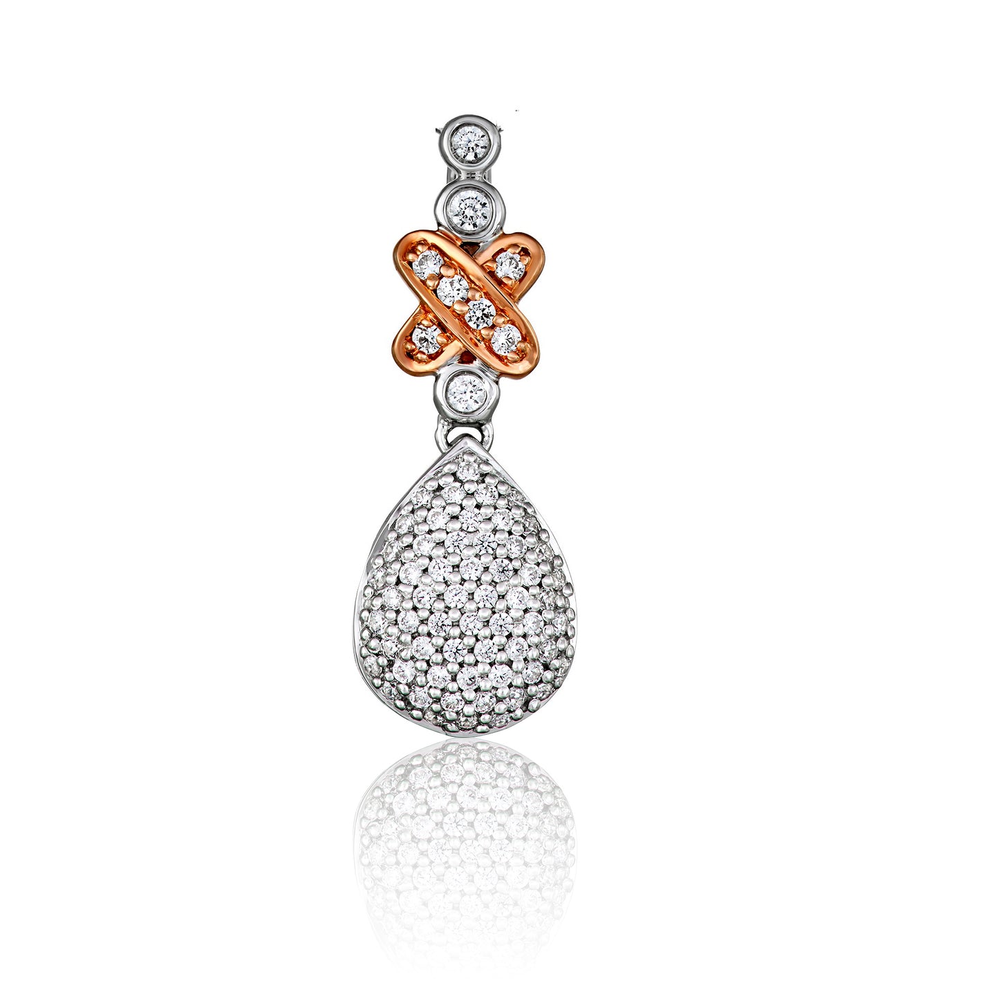 10k Two-Tone Gold 0.30 ct TDW White Diamond Pear-shaped Necklace