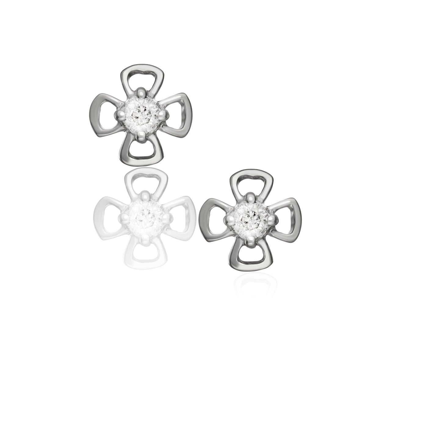 Sterling Silver 0.1ct TDW White Diamond Stud Earrings