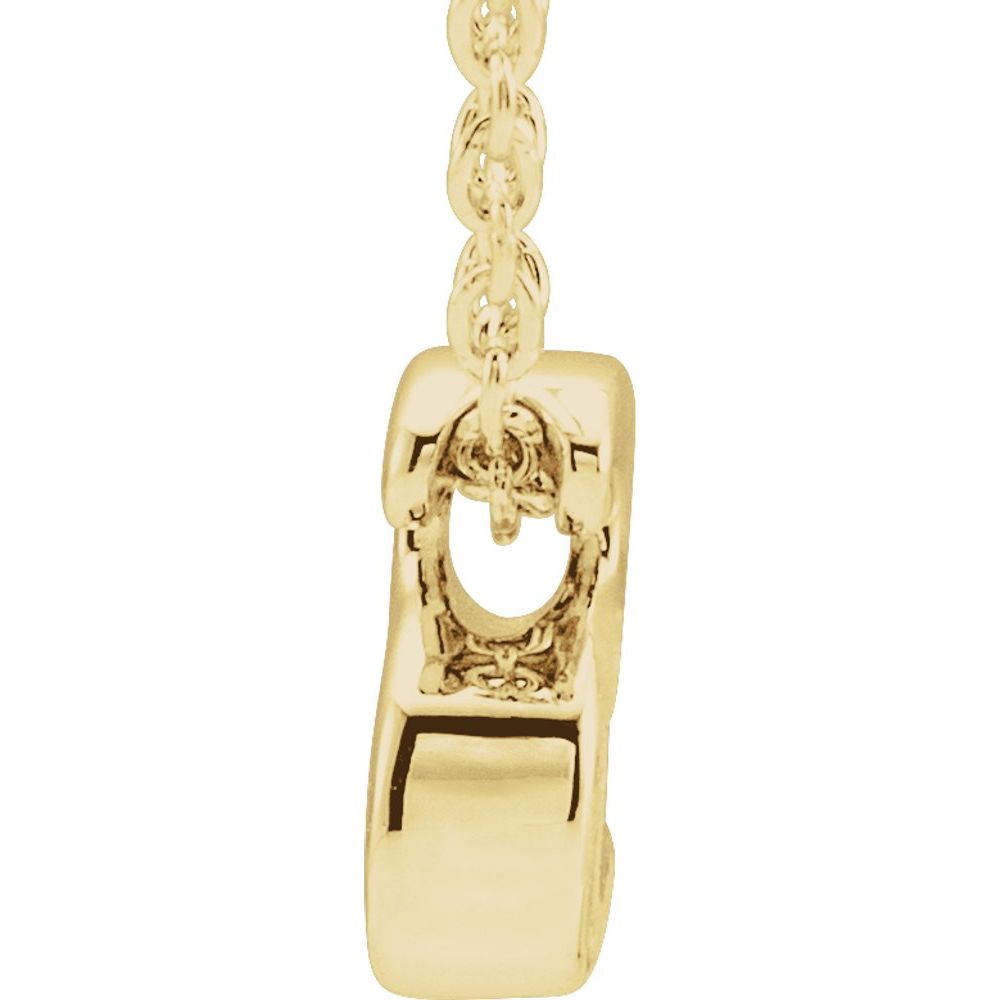 14K Yellow Gold Initial S Pendant Slide Necklace