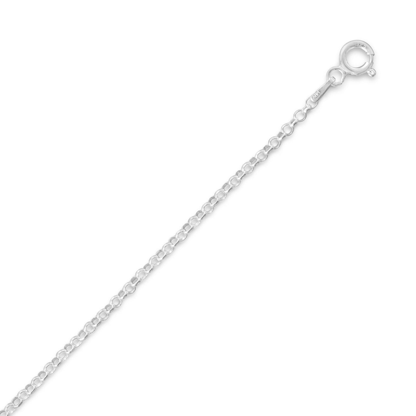 Precious Stars Sterling Silver 2 mm Rolo Chain Necklace (16)