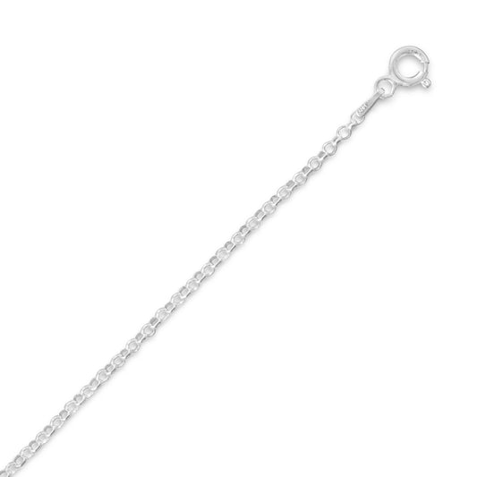 Precious Stars Sterling Silver 2 mm Rolo Chain Necklace (16)