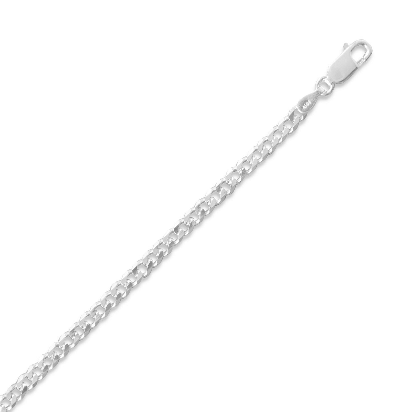 Precious Stars Sterling Silver 3 mm Curb Chain Necklace