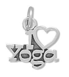 Sterling Silver I Love Yoga Bracelet Charm