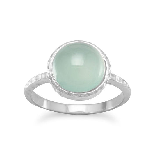 Sterling Silver Sea Green Chalcedony Cabochon Ring