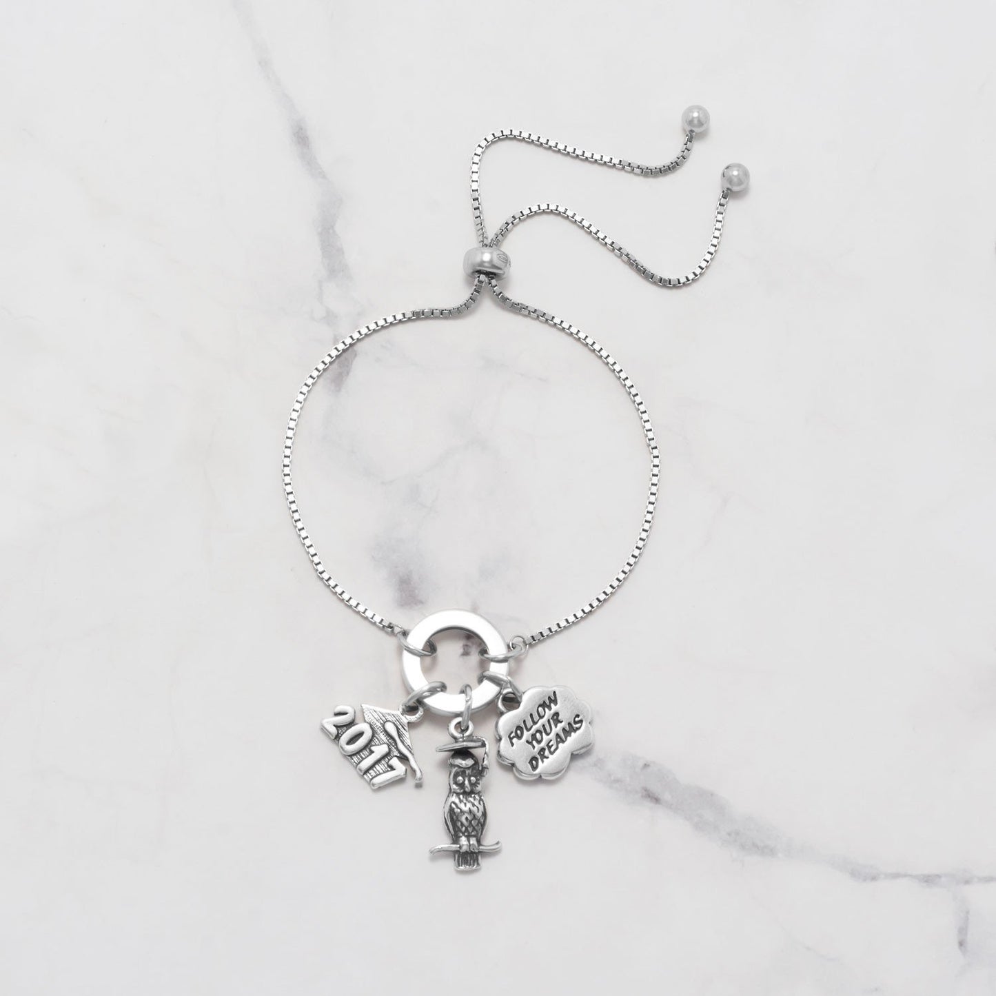 Sterling Silver Follow Your Dreams Bracelet Charm