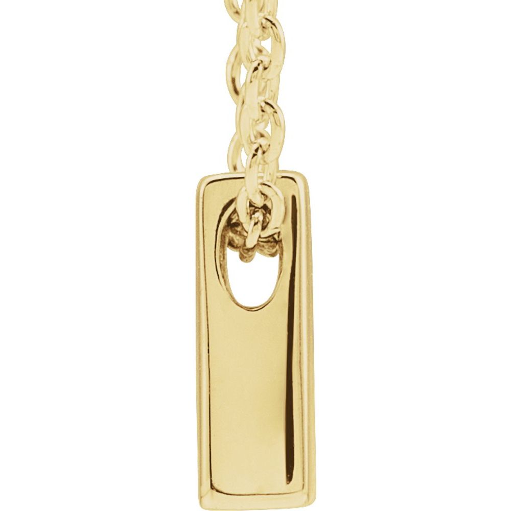 14K Yellow Gold Initial M Pendant Slide Necklace