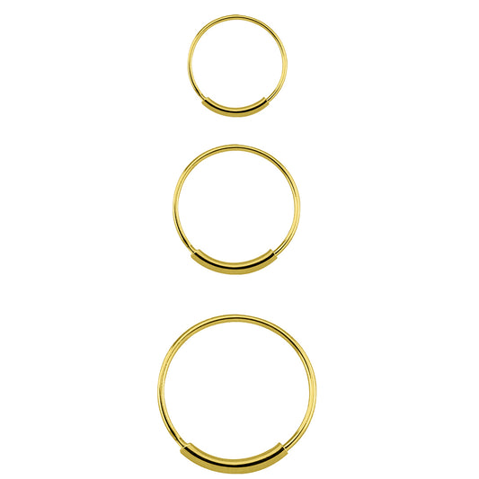 14K Yellow Gold Endless Nose Hoop Ring with Sleeve - 22g