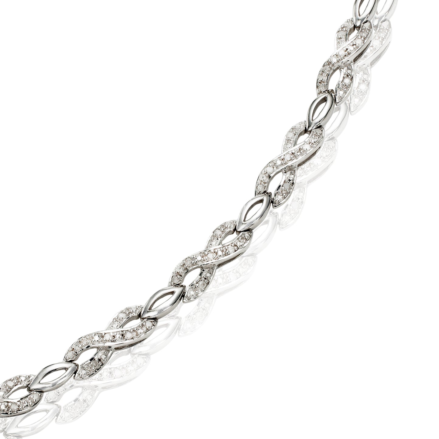 Sterling Silver 0.25ct TDW White Diamond 7 Inch Infinity Link Bracelet