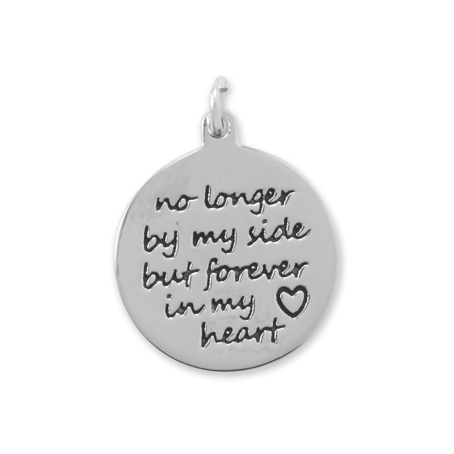 Sterling Silver Oxidized Forever in My Heart Bracelet Charm
