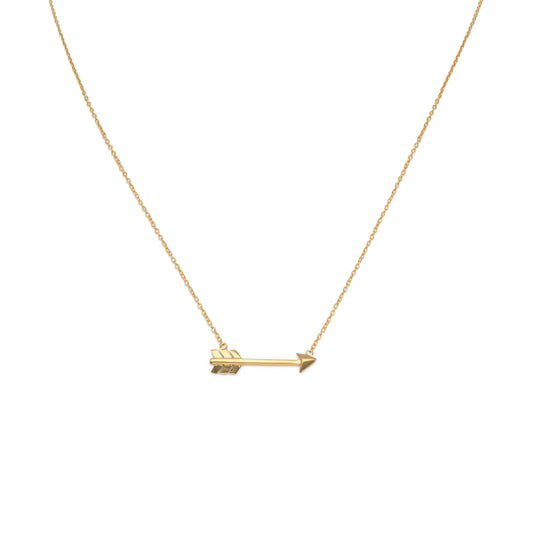 14k Goldplated Silver Sterling Silver Aim High Arrow Charm Necklace