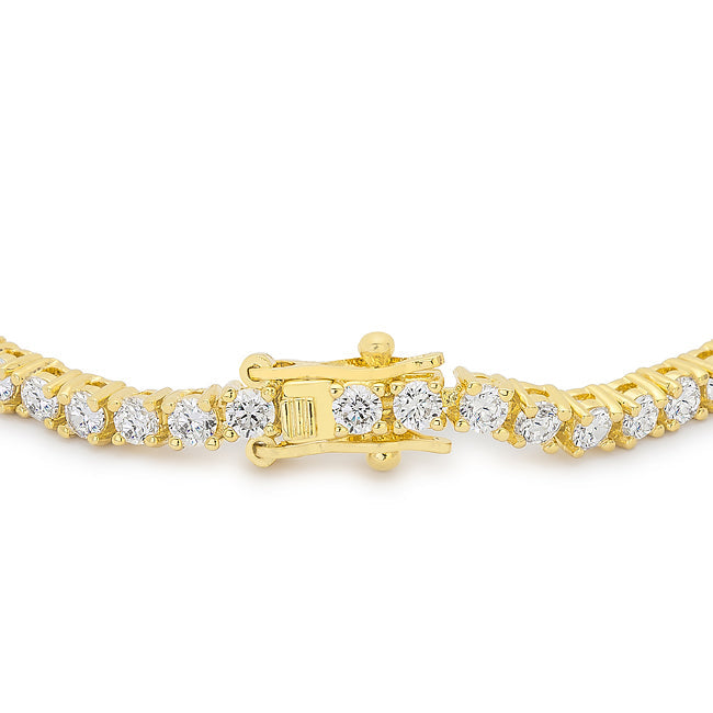 Precious Stars Gold or Silvertone Victorian Cubic Zirconia Tennis 7" Bracelet