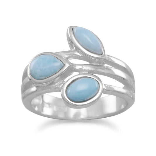 Sterling Silver Multi-shape Blue Larimar Ring