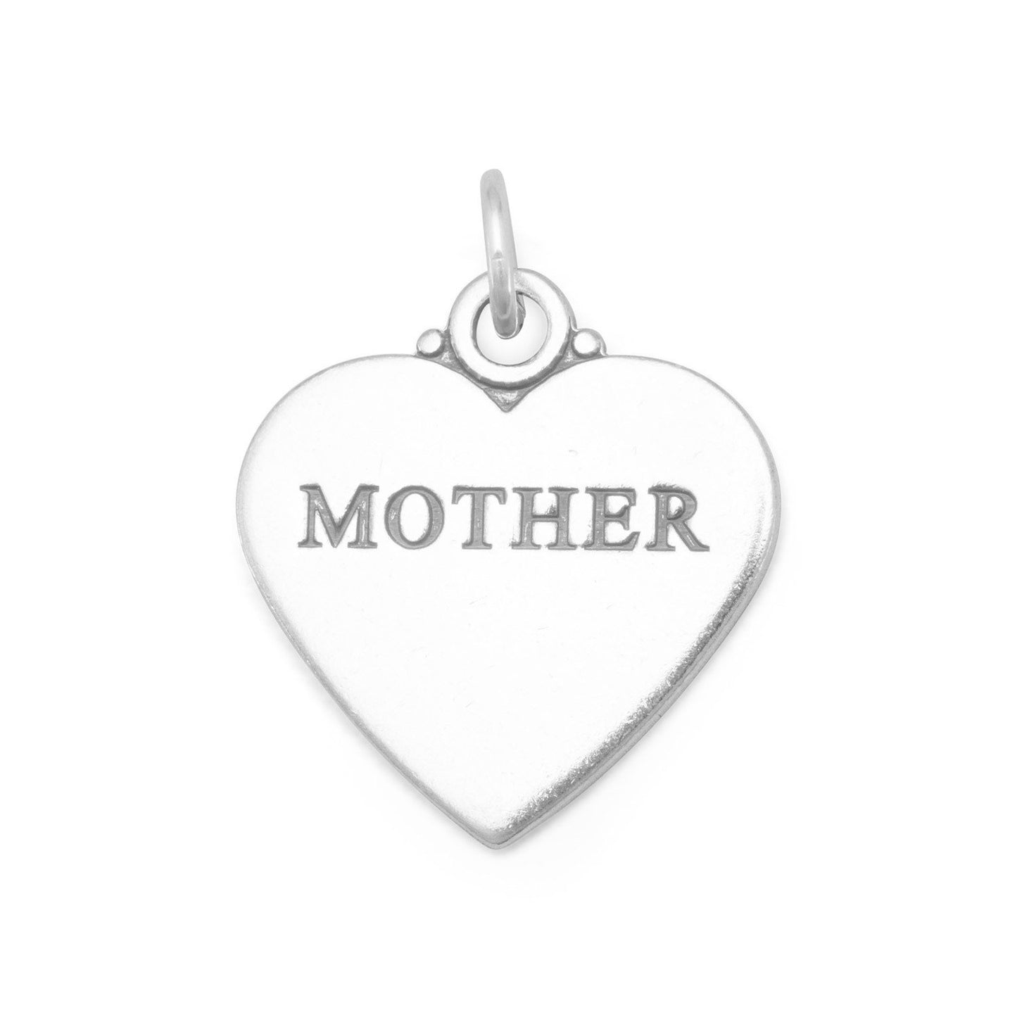 Sterling Silver Oxidized Mother Heart Bracelet Charm