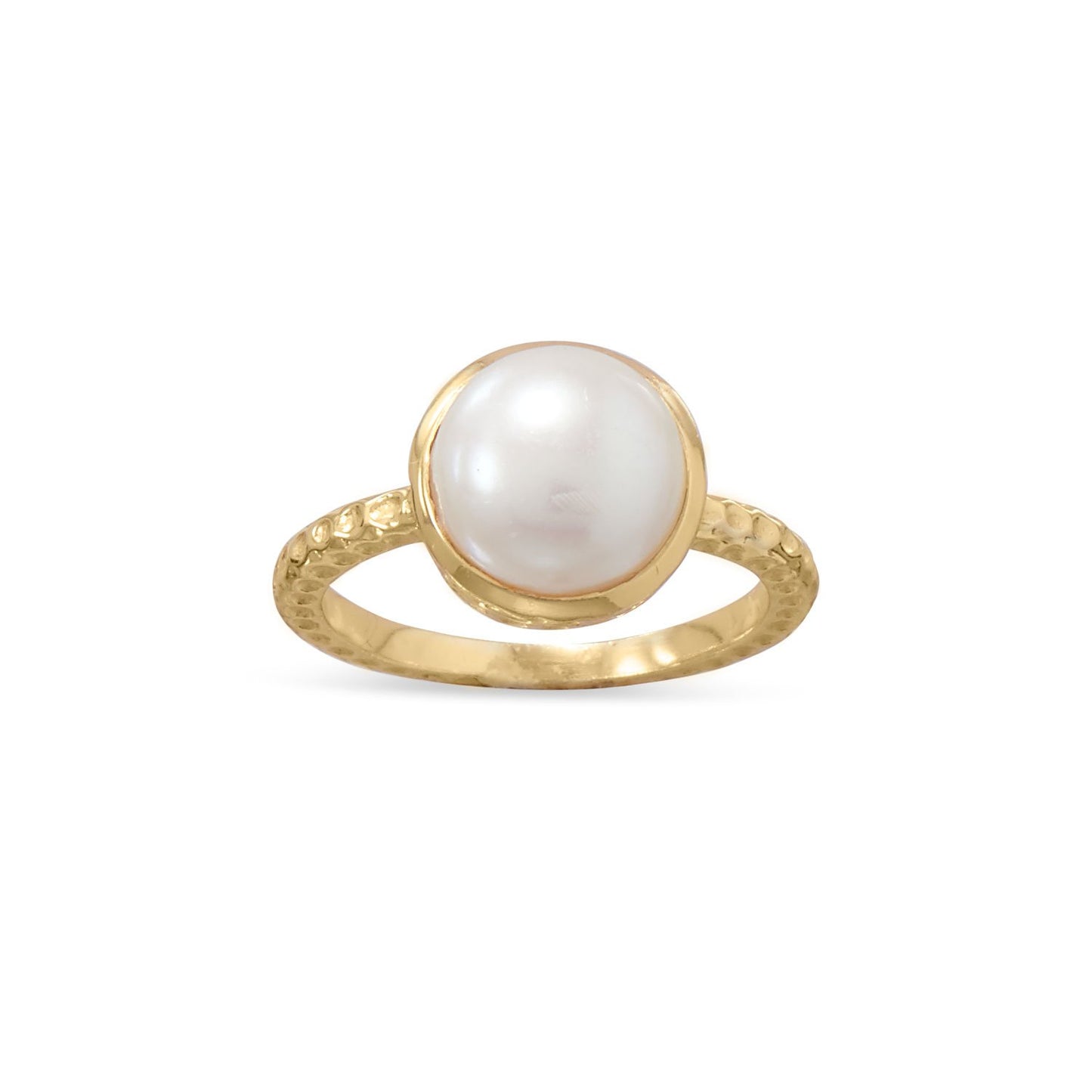 14k Yellow Goldplated Silver Cultured Freshwater Pearl Ring