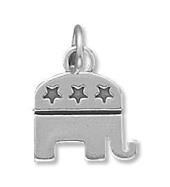 Sterling Silver Republican Elephant Bracelet Charm