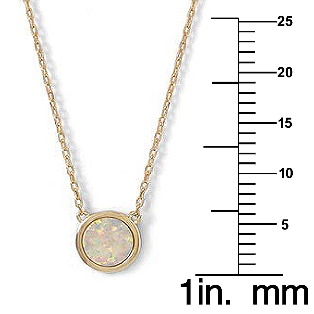 14k Yellow Goldplated Silver Mini Synthetic White Opal Necklace