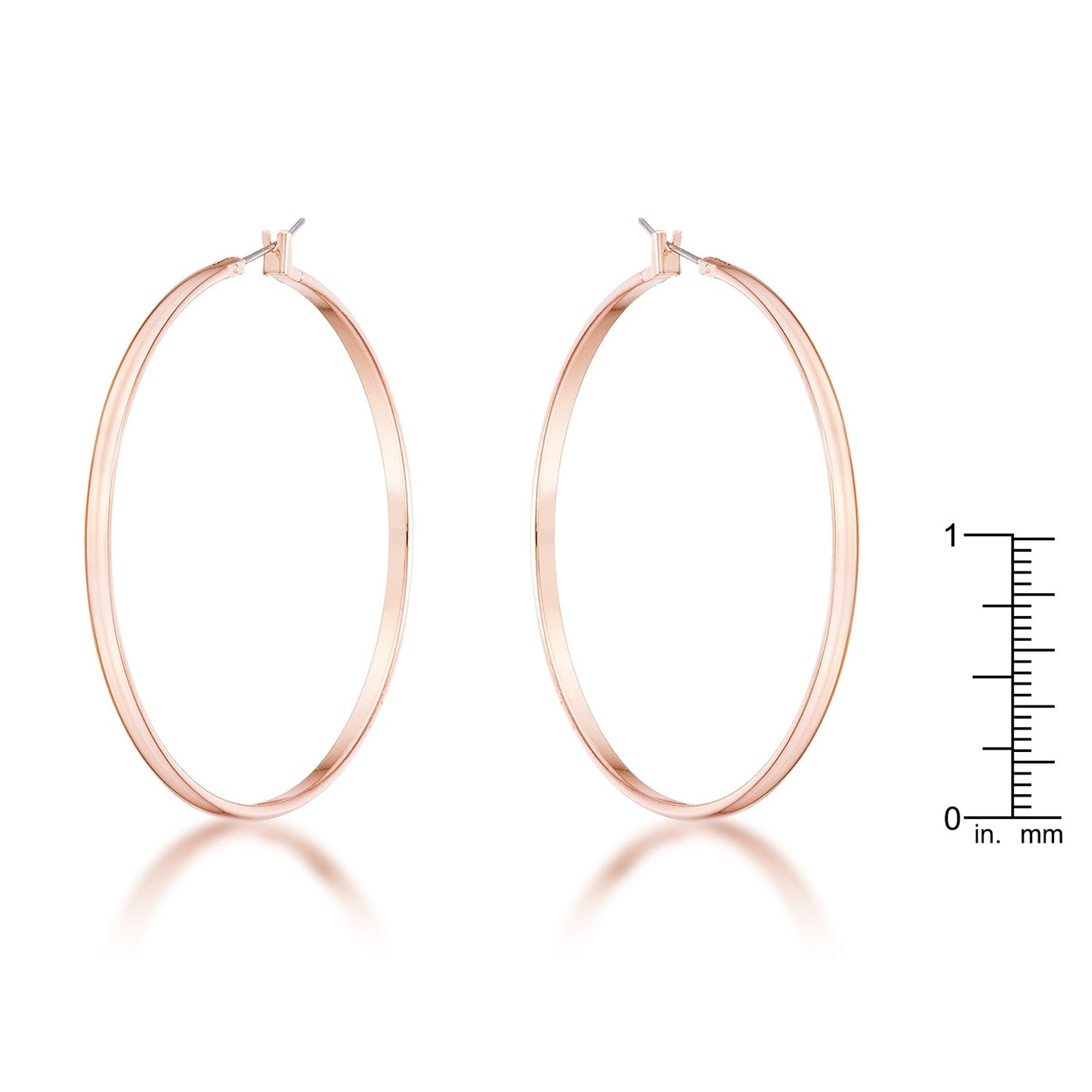 Precious Stars Rose Goldtone 55mm Large Round Hoop Earrings