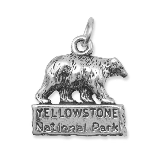 Sterling Silver Yellowstone National Park Bracelet Charm