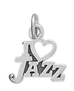 Sterling Silver I Love Jazz Bracelet Charm