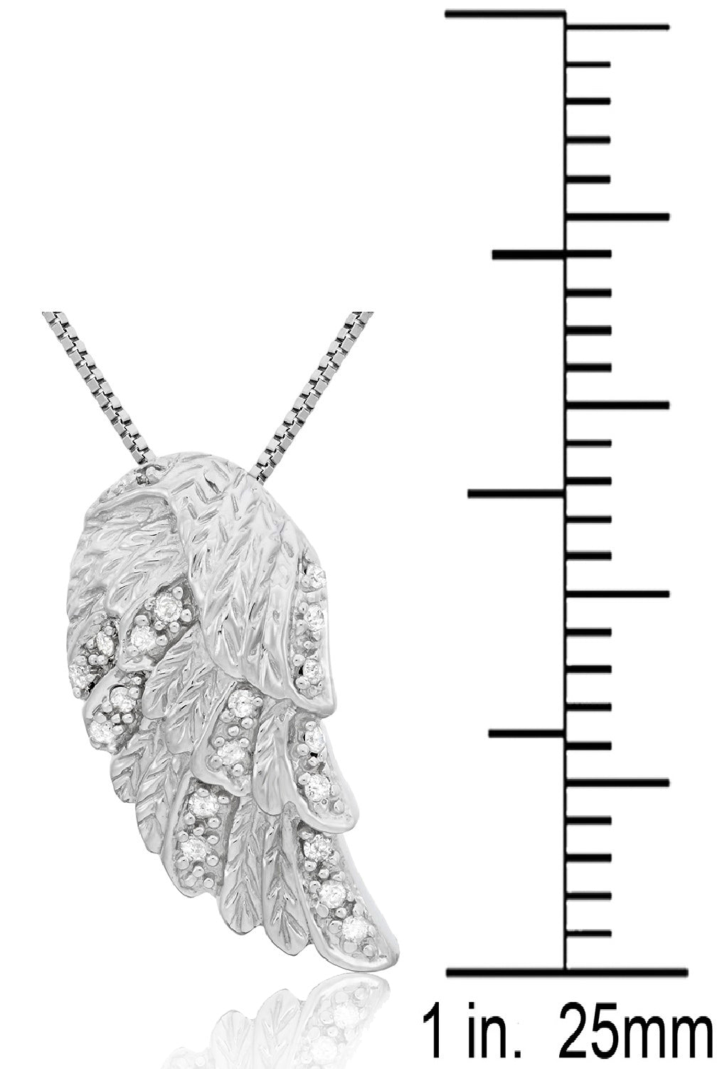 Sterling Silver 0.20 ct TDW White Diamond Feather Necklace