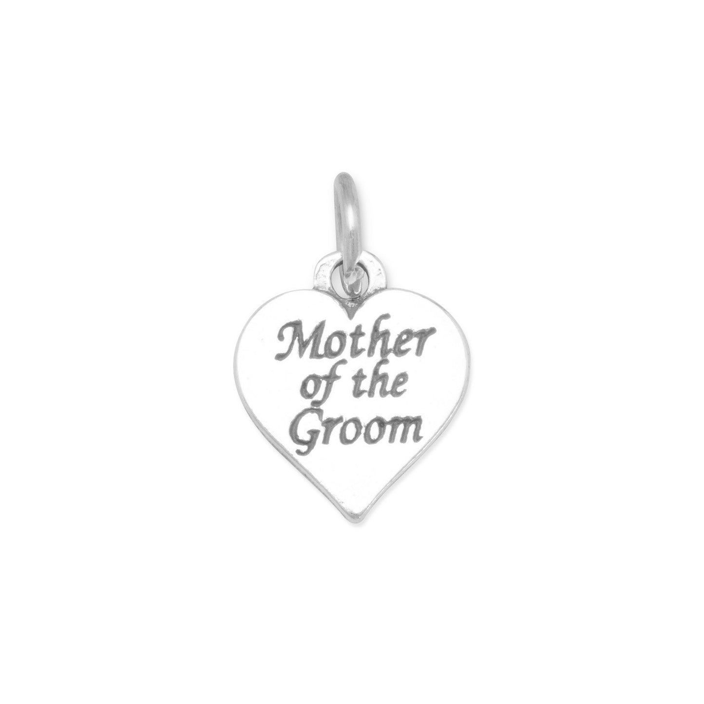 Sterling Silver Oxidized Mother of The Groom Bracelet Charm