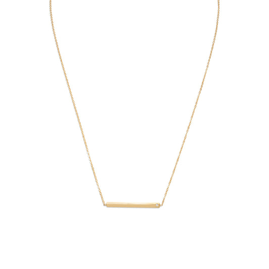 14k Goldplated Silver Sterling Silver Cubic Zirconia Accent Bar Necklace