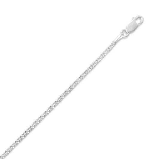 Precious Stars Sterling Silver 2 mm Curb Chain Necklace (16)