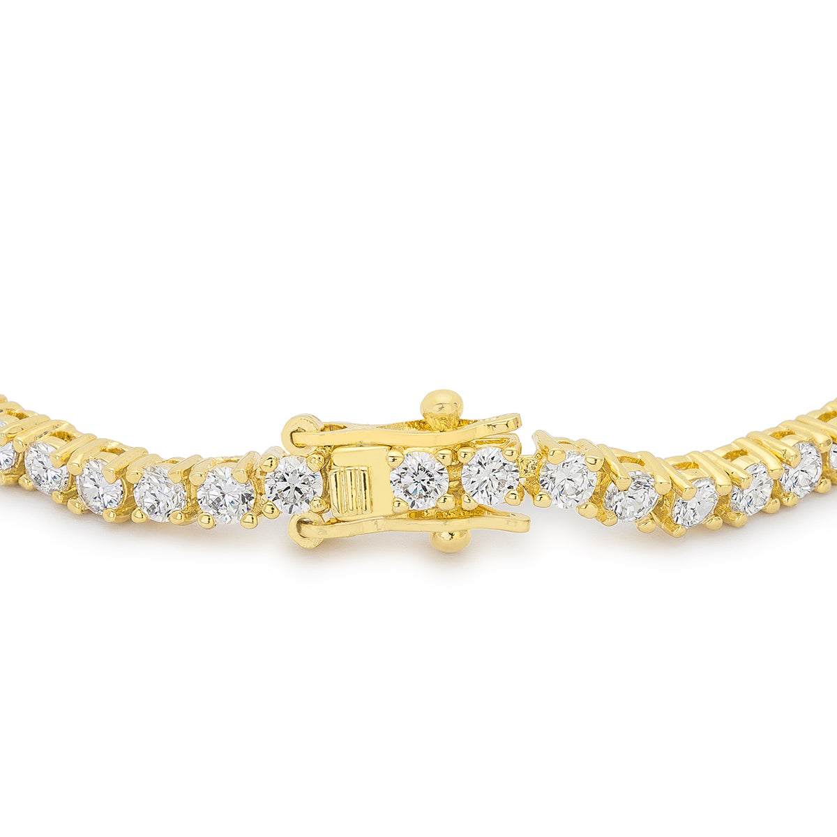 Precious Stars Gold or Silvertone Victorian Cubic Zirconia Tennis 7" Bracelet