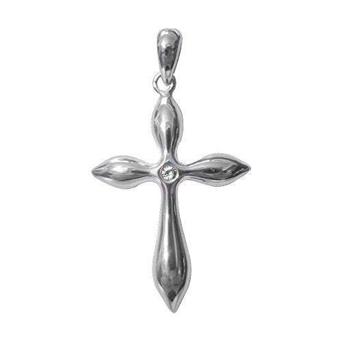 Sterling Silver Cubic Zirconia Passion Cross Religious Pendant