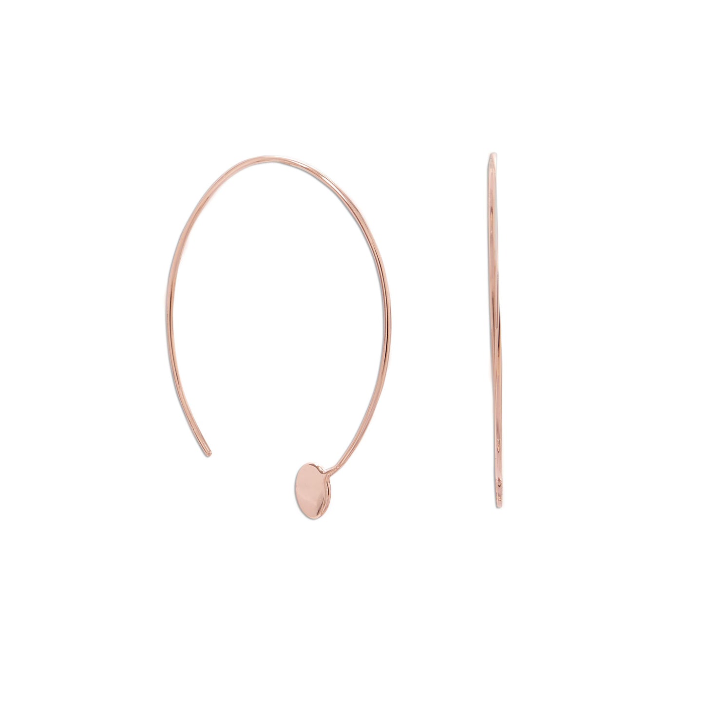 14kt Rose Goldplated Silver Threader Dot Earrings